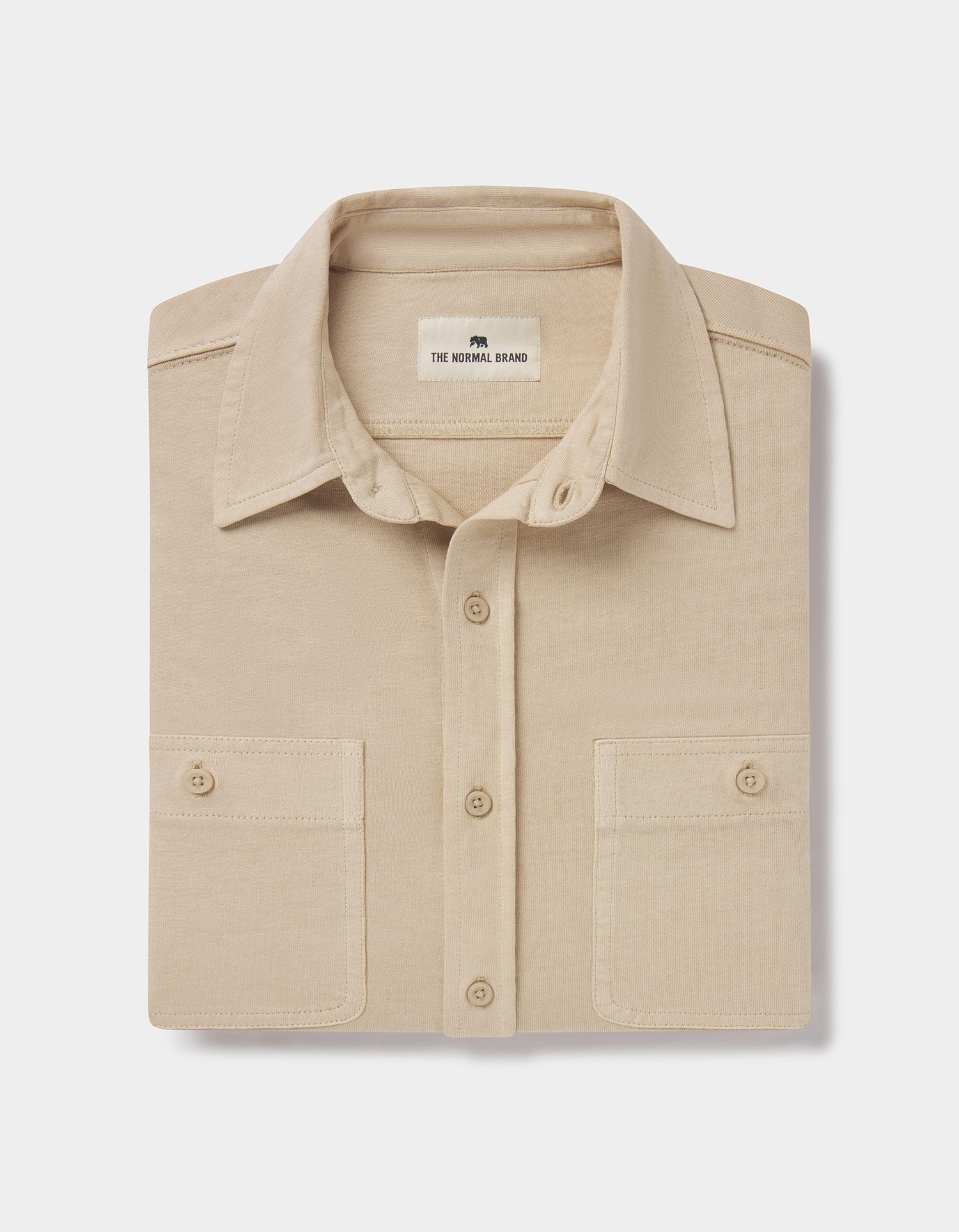 Men | Lennox Jersey Button Up | Oat