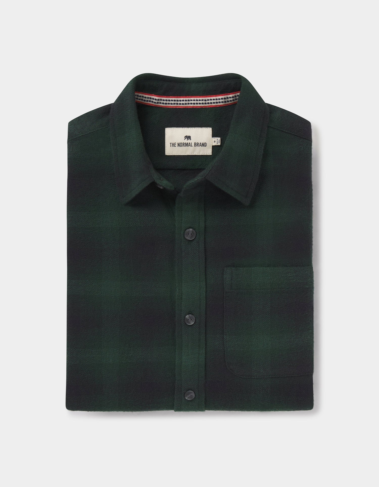 Men | Louis Heavyweight Flannel Overshirt | Evergreen Plaid