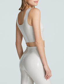 Sale: Faux Patent Leather Crop Top::Porcelain::Back
