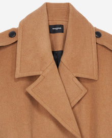 Roomy Camel-Colored Wool Coat With Belt | Women | Camel