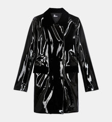 Long Vinyl Coat | Women | Black