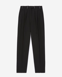 Roomy Pants In Cotton With Darts | Women | Black