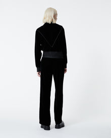 Velvet Pants With Trims | Women | Black