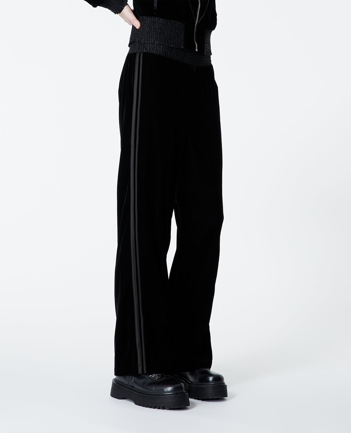 Velvet Pants With Trims | Women | Black