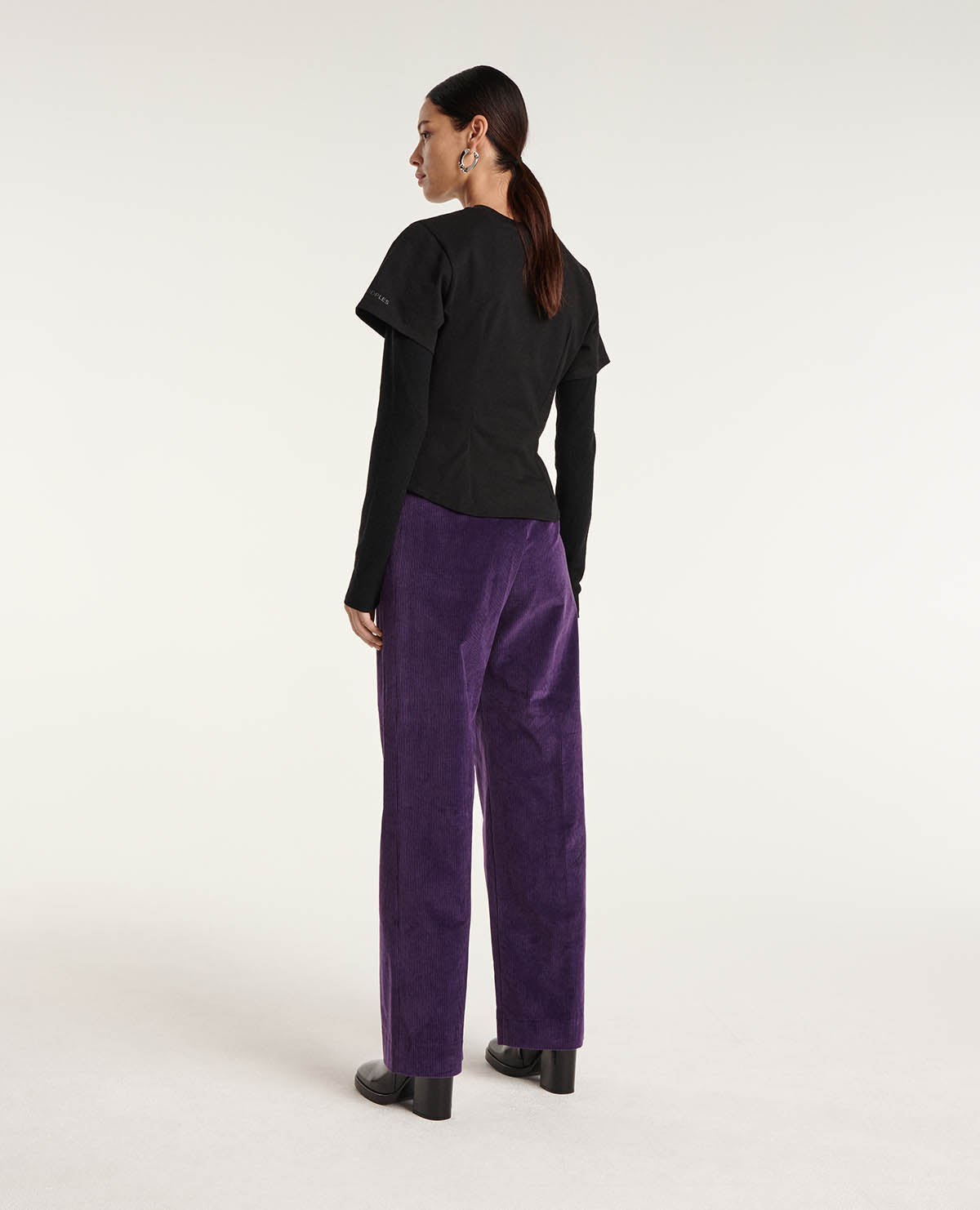 Purple Corduroy Pants With Loose-Fit | Women | Prune