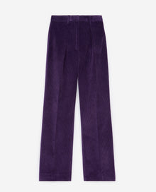 Purple Corduroy Pants With Loose-Fit | Women | Prune