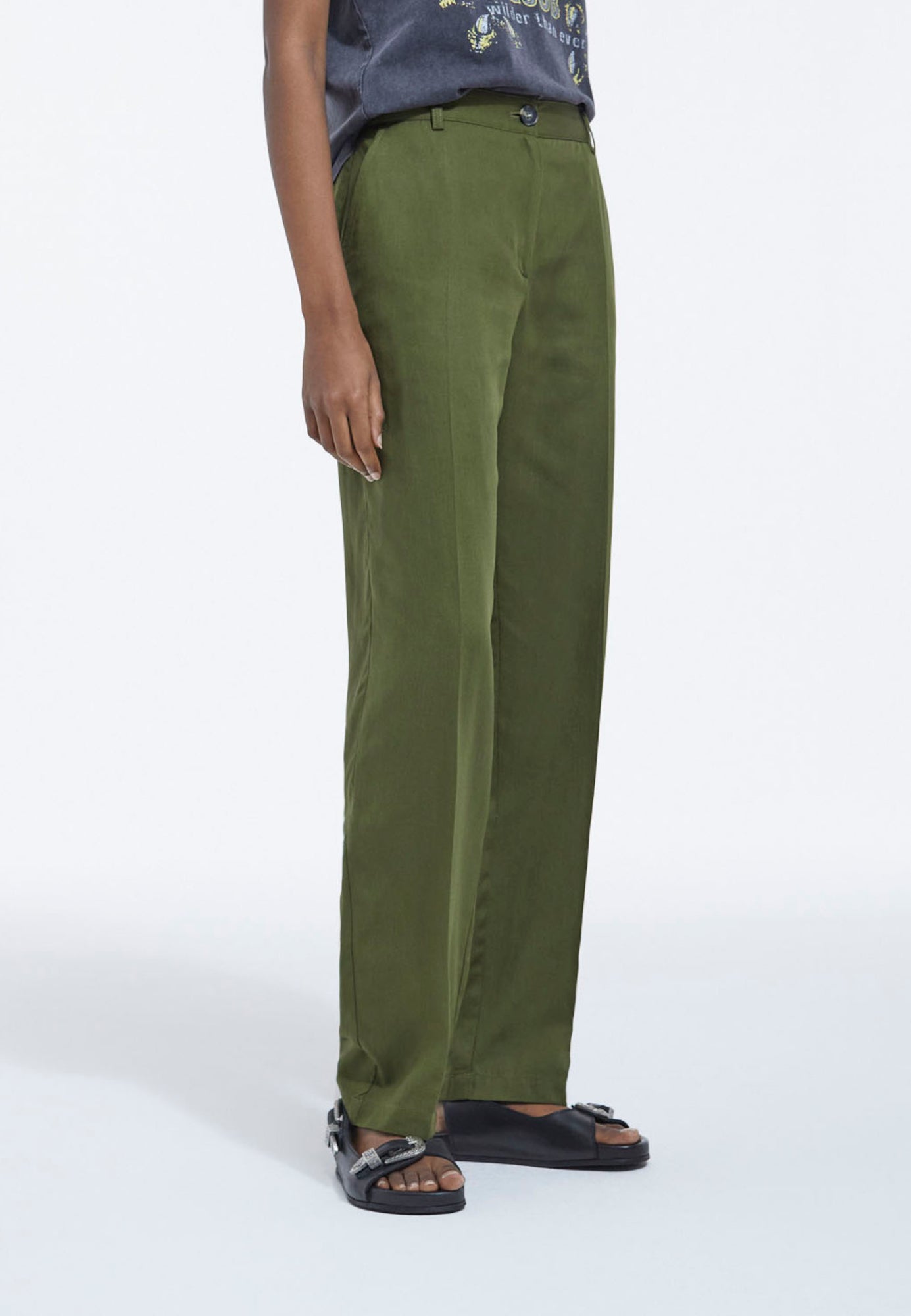 Tencel Military-Style Pants | Women | Khaki