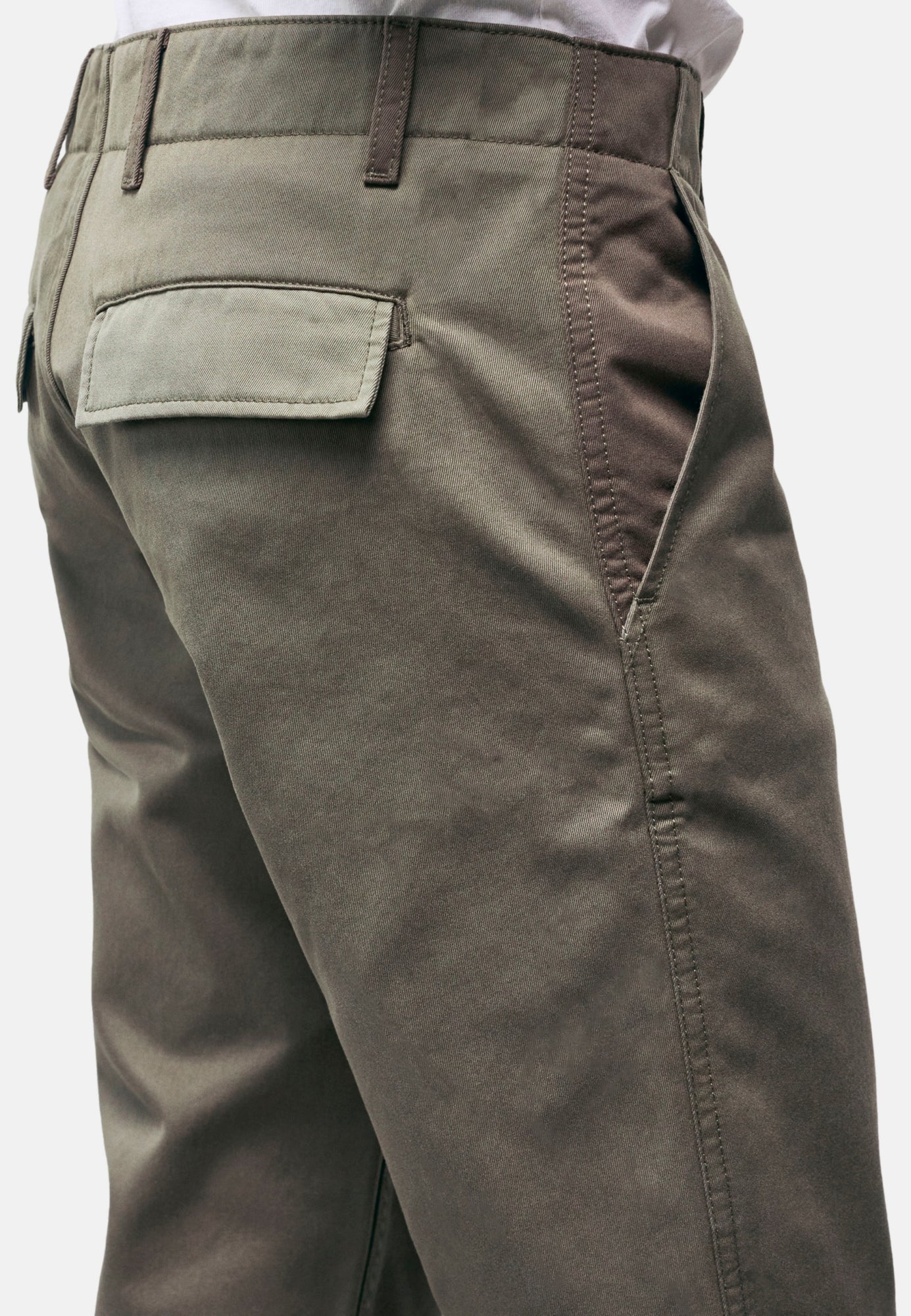 Khaki Patchwork Straight-Cut Pants | Women | Olive Night