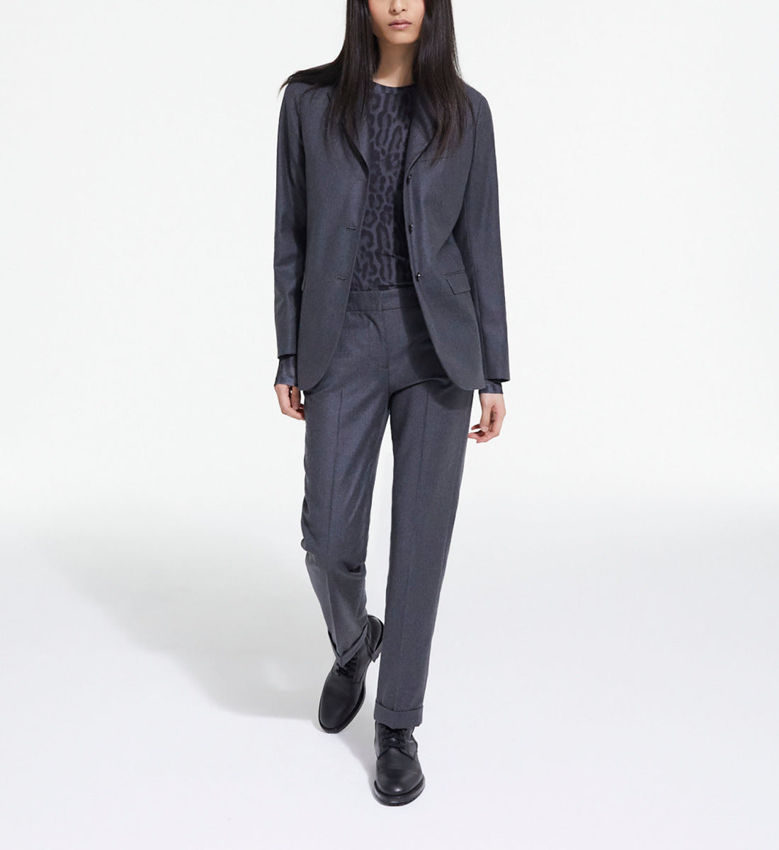 Gray Wool Suit Pants | Women | Grey