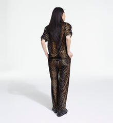 Flowing Velvet Pants With Print | Women | Leopard