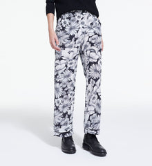 Floral Silk Pants | Women | Black x White