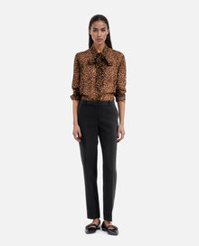 Crepe Suit Pants Straight Tailored Cut | Women | Black