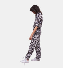 Pants With Tape Logo | Women | Black x White