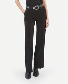 Crêpe Suit Pants Straight Cut | Women | Black