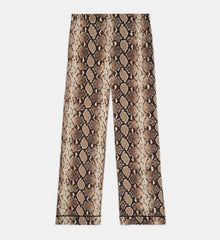 Snakeskin Print Pants | Women | Beige