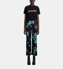 Printed Trouser | Women | Black Blue