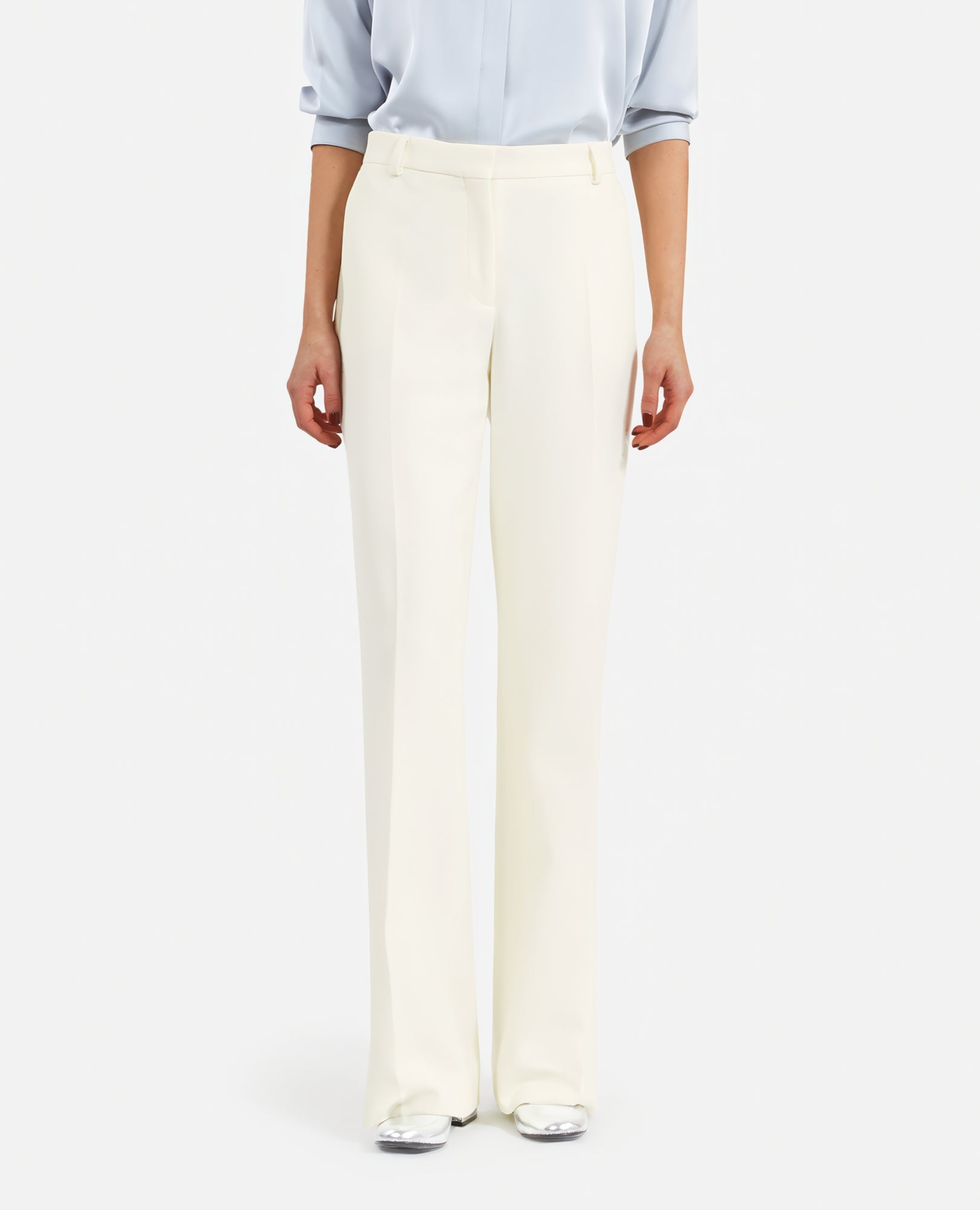 Crepe Suit Trousers Straight Cut | Women | Ecru