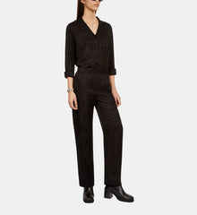 Snakeskin Jacquard Trousers | Women | Black