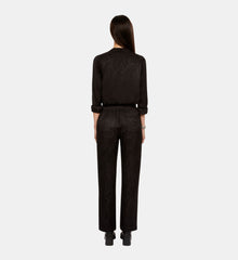 Snakeskin Jacquard Trousers | Women | Black