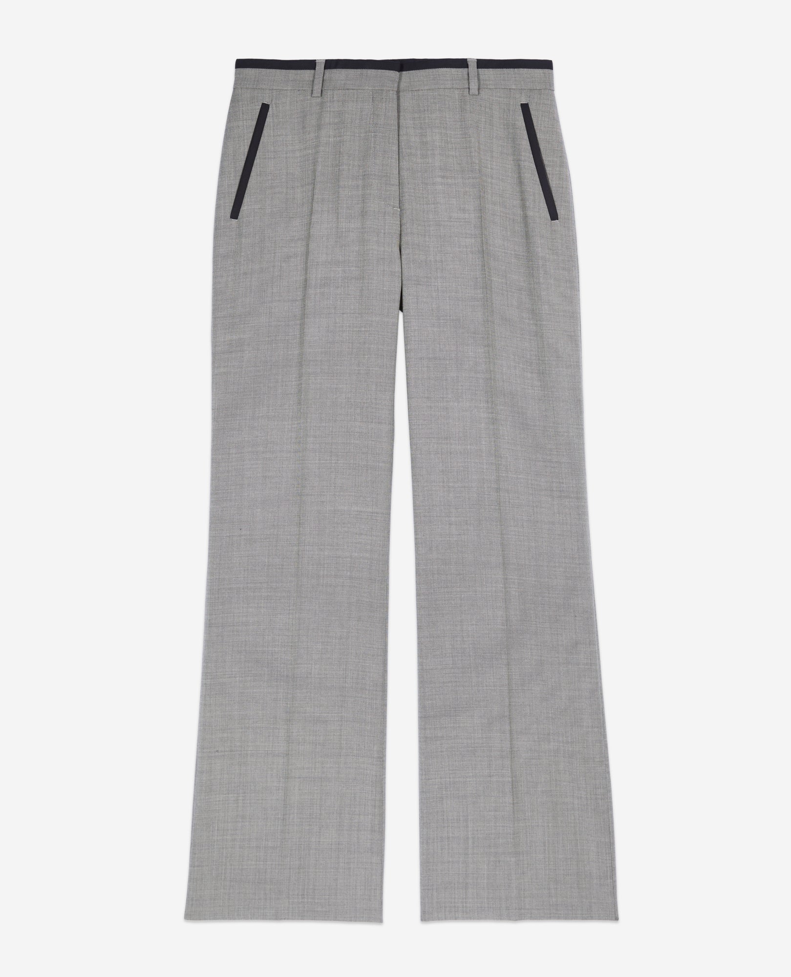 Taupe Wool Suit Trousers | Women | Beige Melange