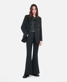 Wool Blend Suit Trousers | Women | Black