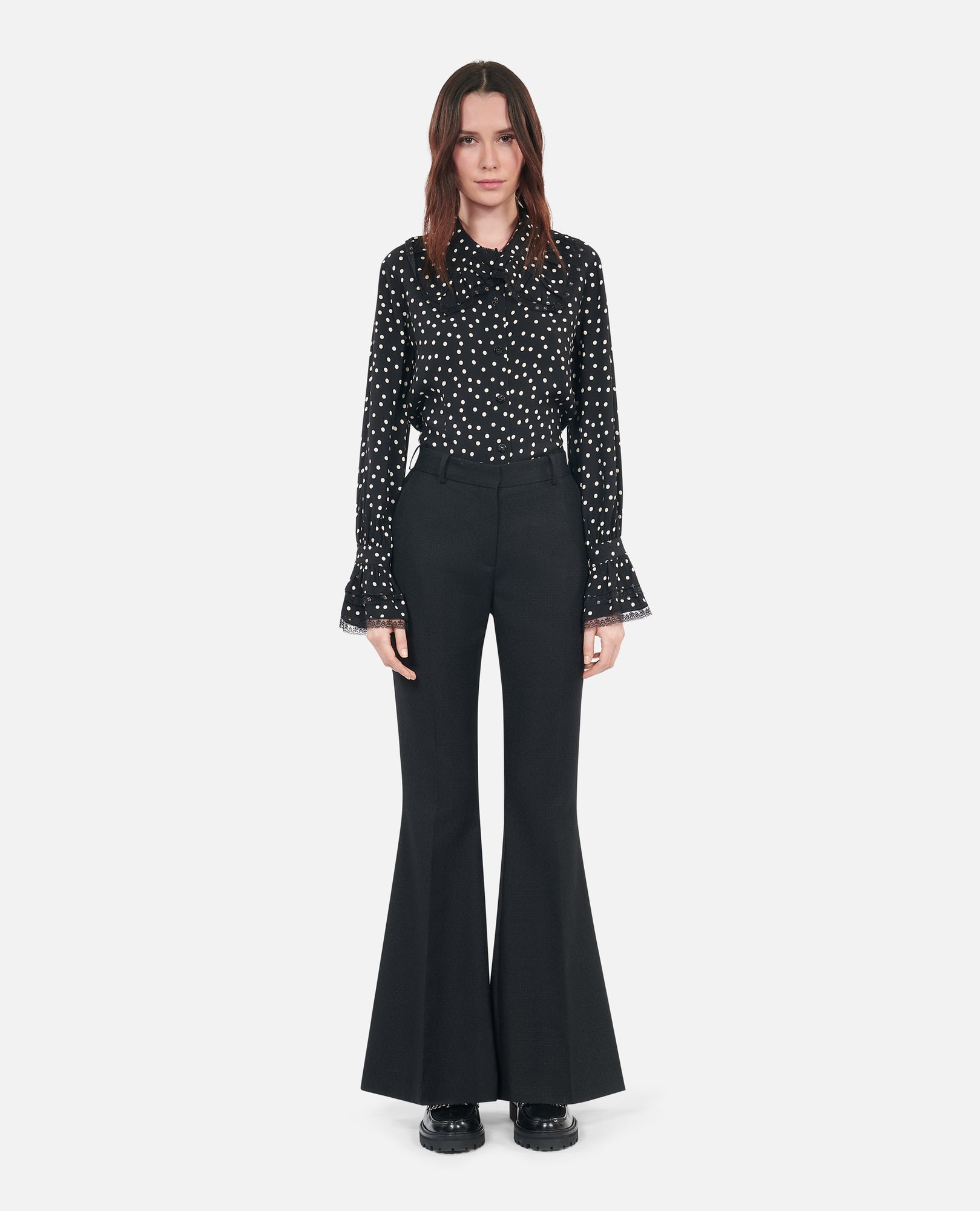 Wool Blend Suit Trousers | Women | Black