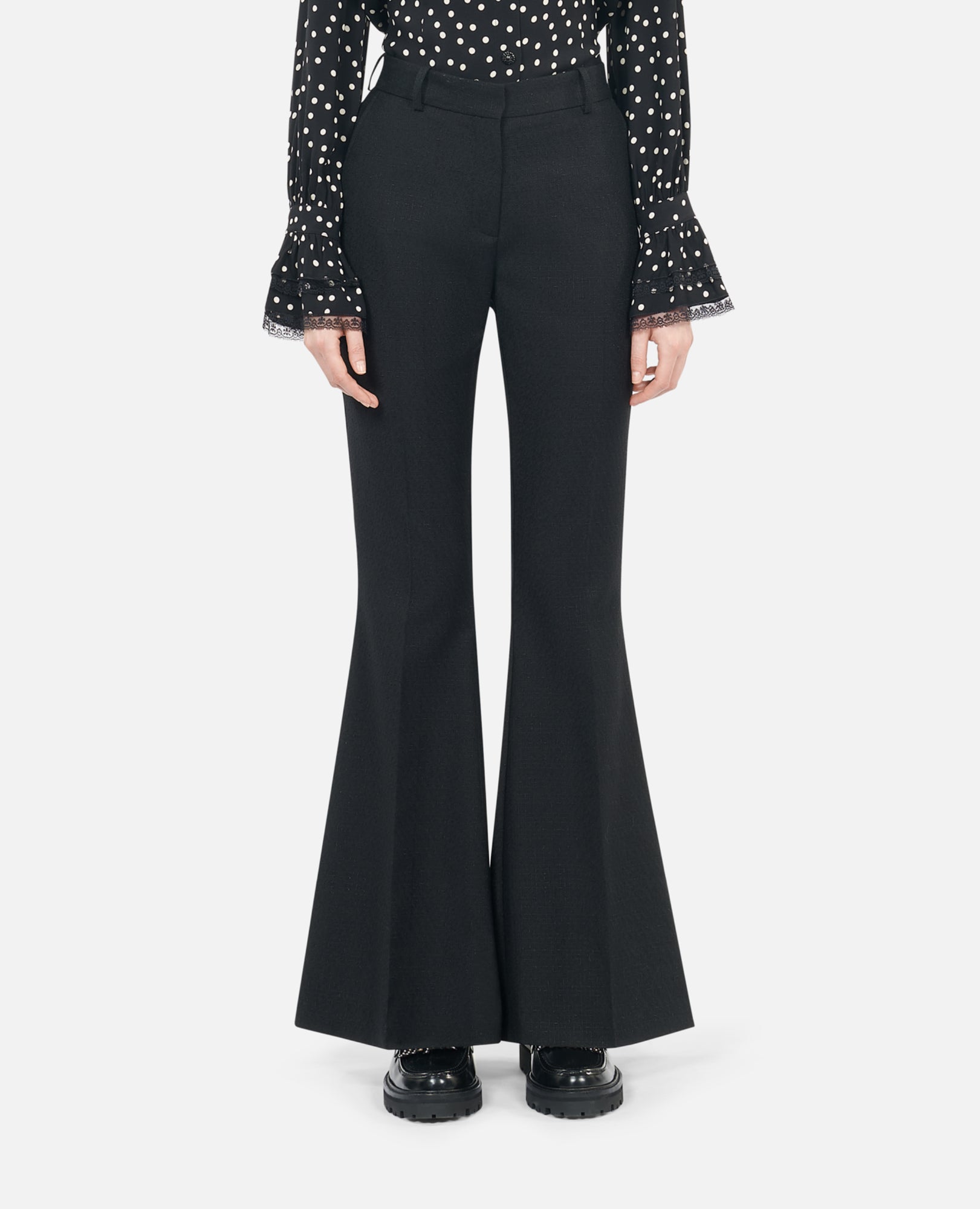 Wool Blend Suit Trousers | Women | Black