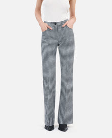 Vichy Check Flare Trousers | Women | Black x White