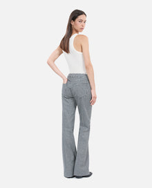 Vichy Check Flare Trousers | Women | Black x White