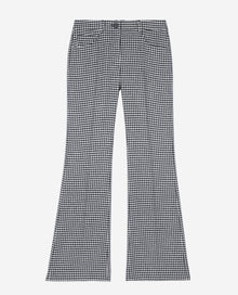 Vichy Check Flare Trousers | Women | Black x White