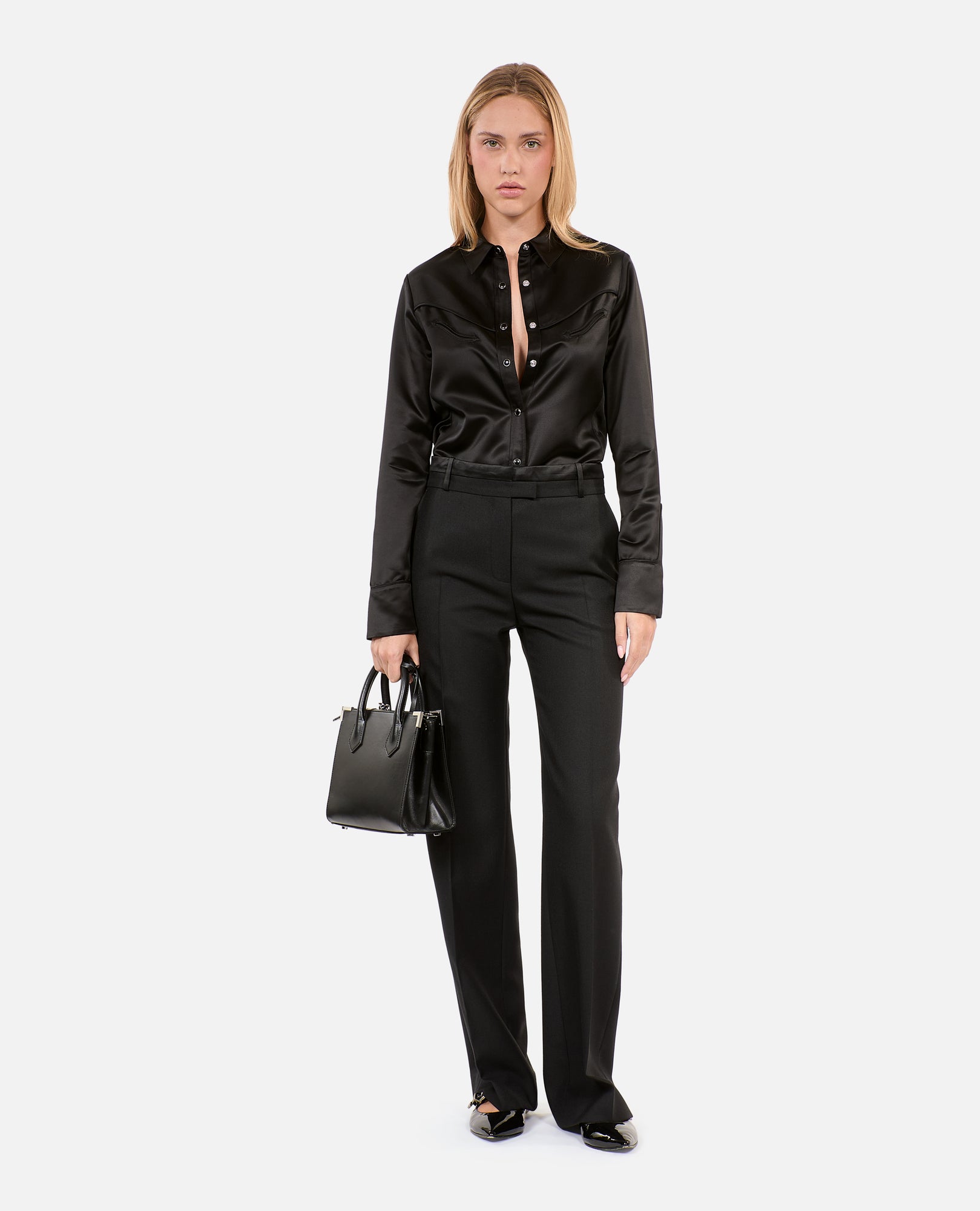 Wide-Leg Suit Trousers | Women | Black