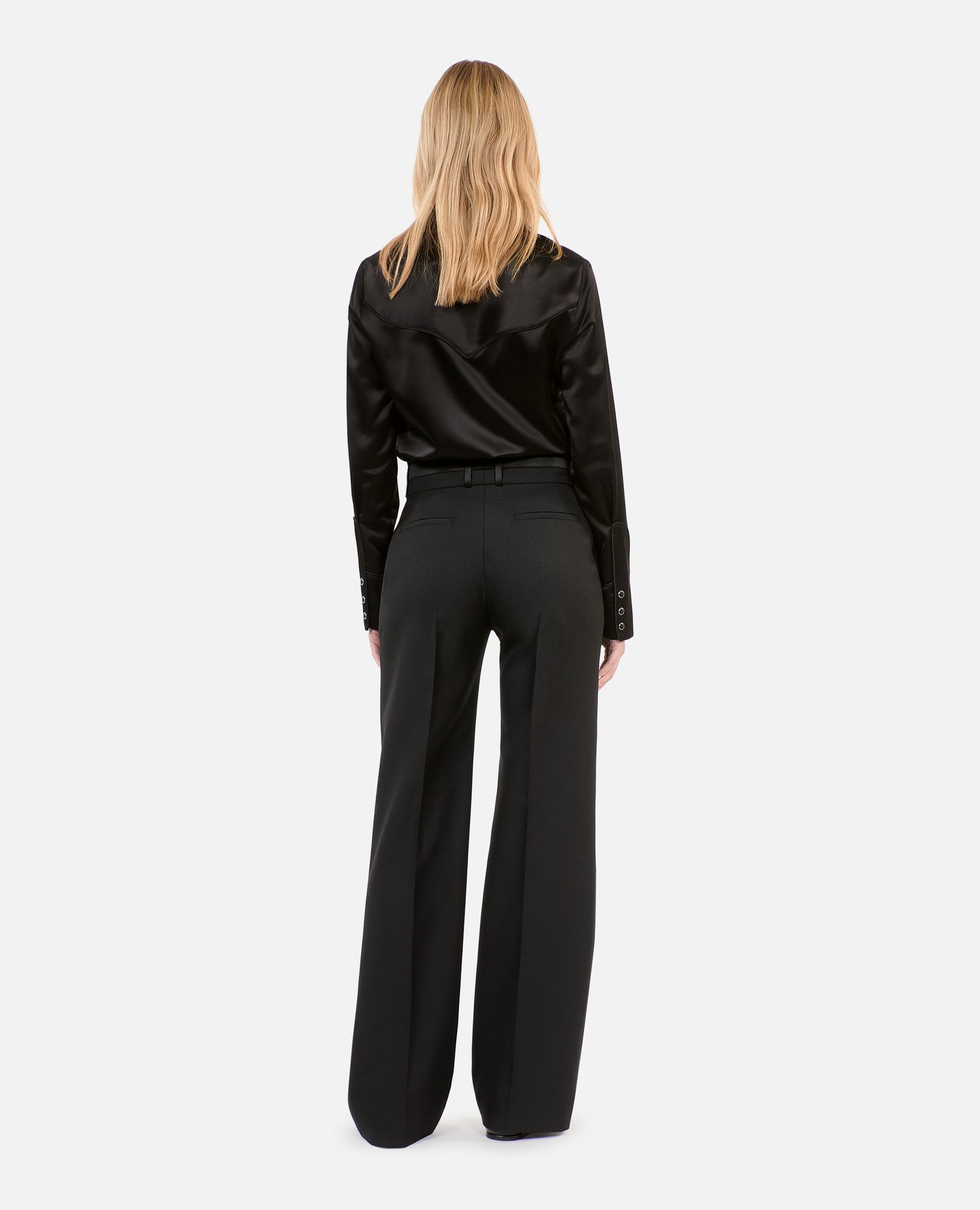 Wide-Leg Suit Trousers | Women | Black