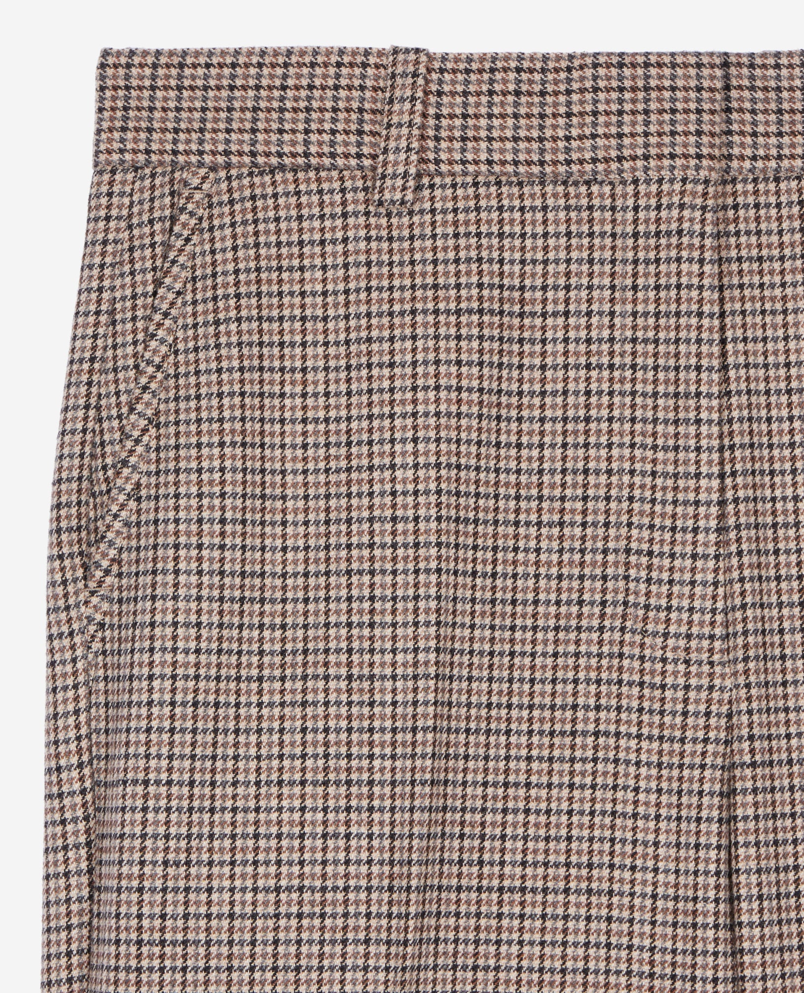 Houndstooth Straight-Leg Trousers | Women | Beige x Brown