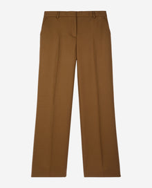 Loose-Fitting Brown Suit Trousers | Women | Khaki