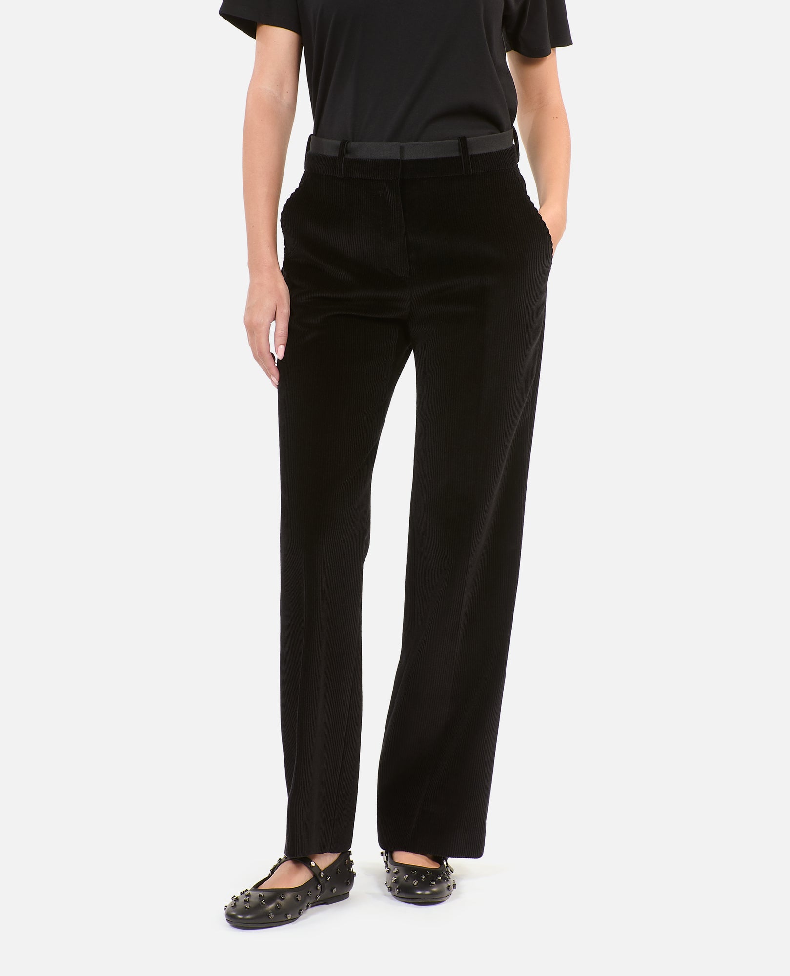 Corduroy Suit Trousers | Women | Black