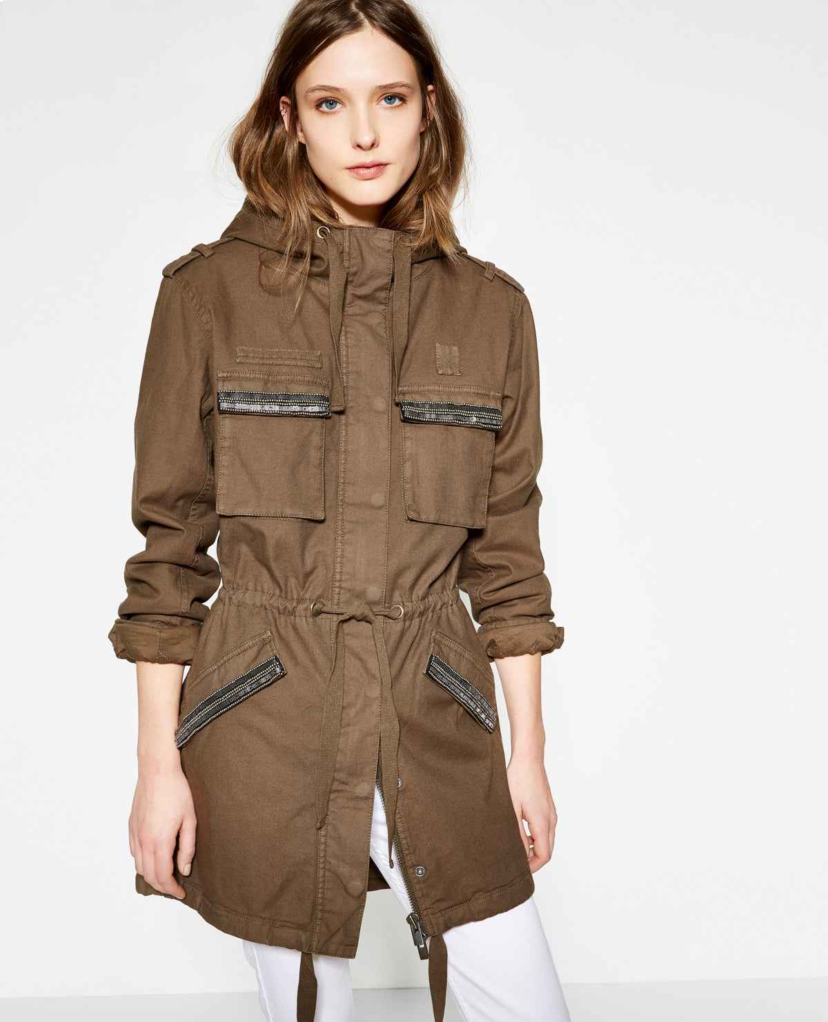 Long Cotton Parka | Women | Khaki