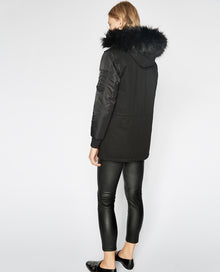 Twin-Fabric Parka | Women | Black