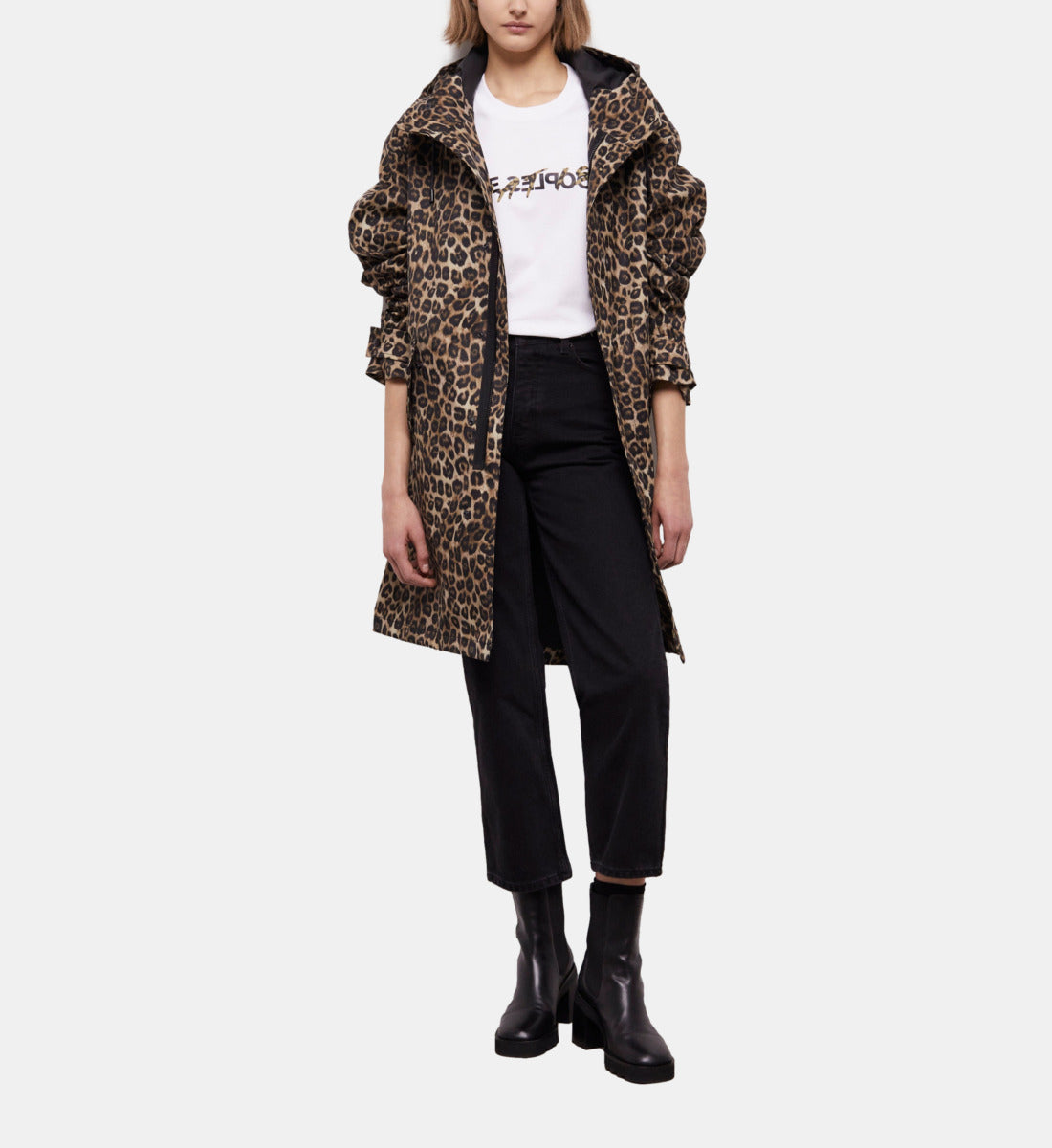 Long Parka With Print Hood | Women | Leopard