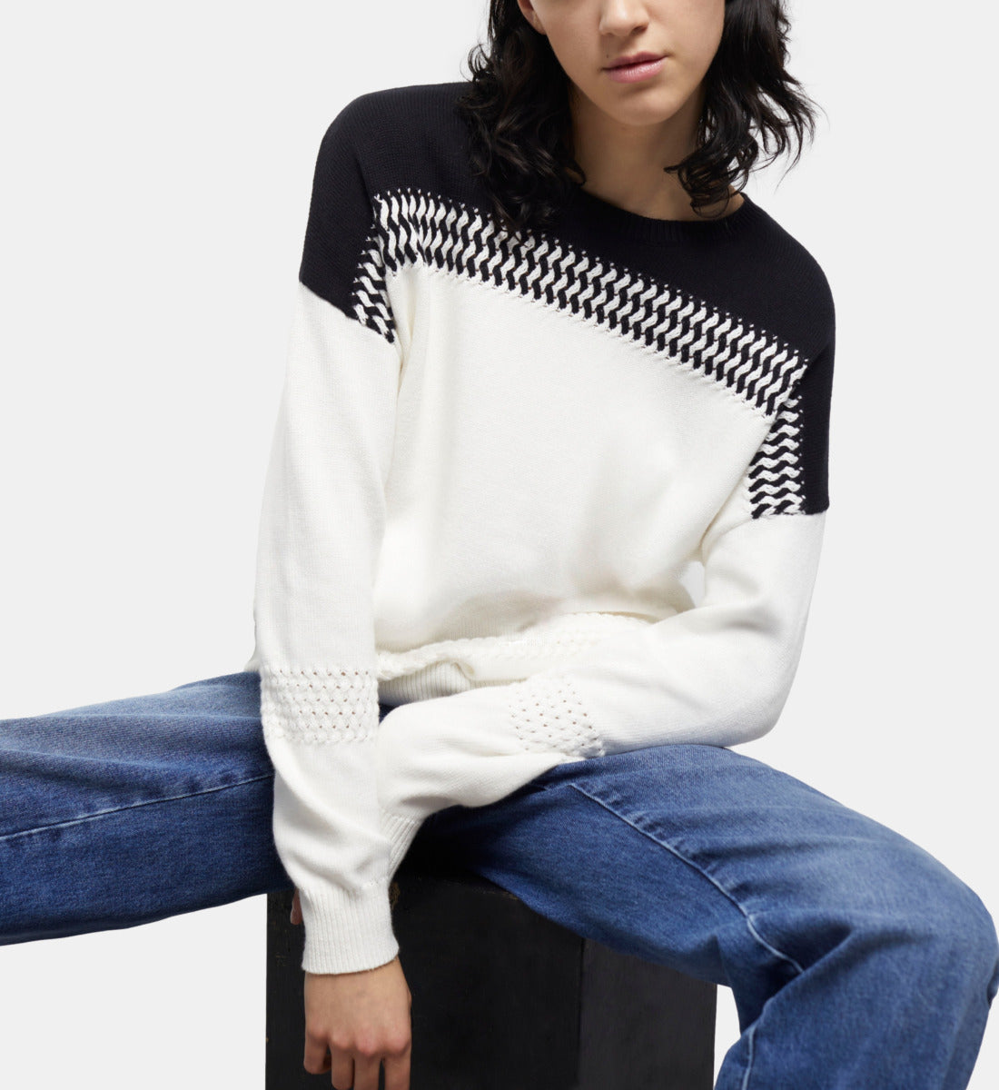 Two-Tone Jumper | Women | White x Black