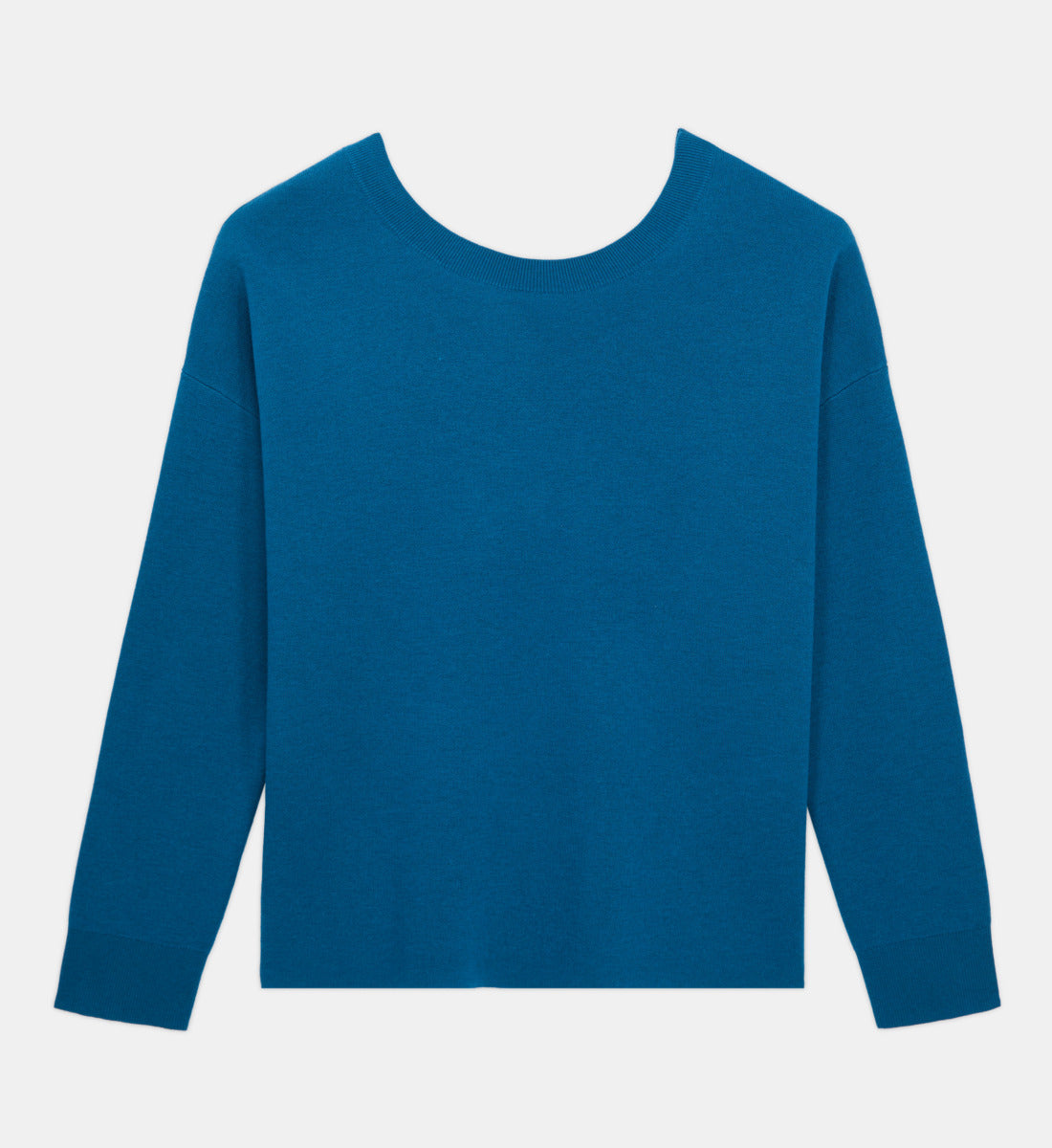 Sweater With Buttoning On The Back | Women | Medium Blue