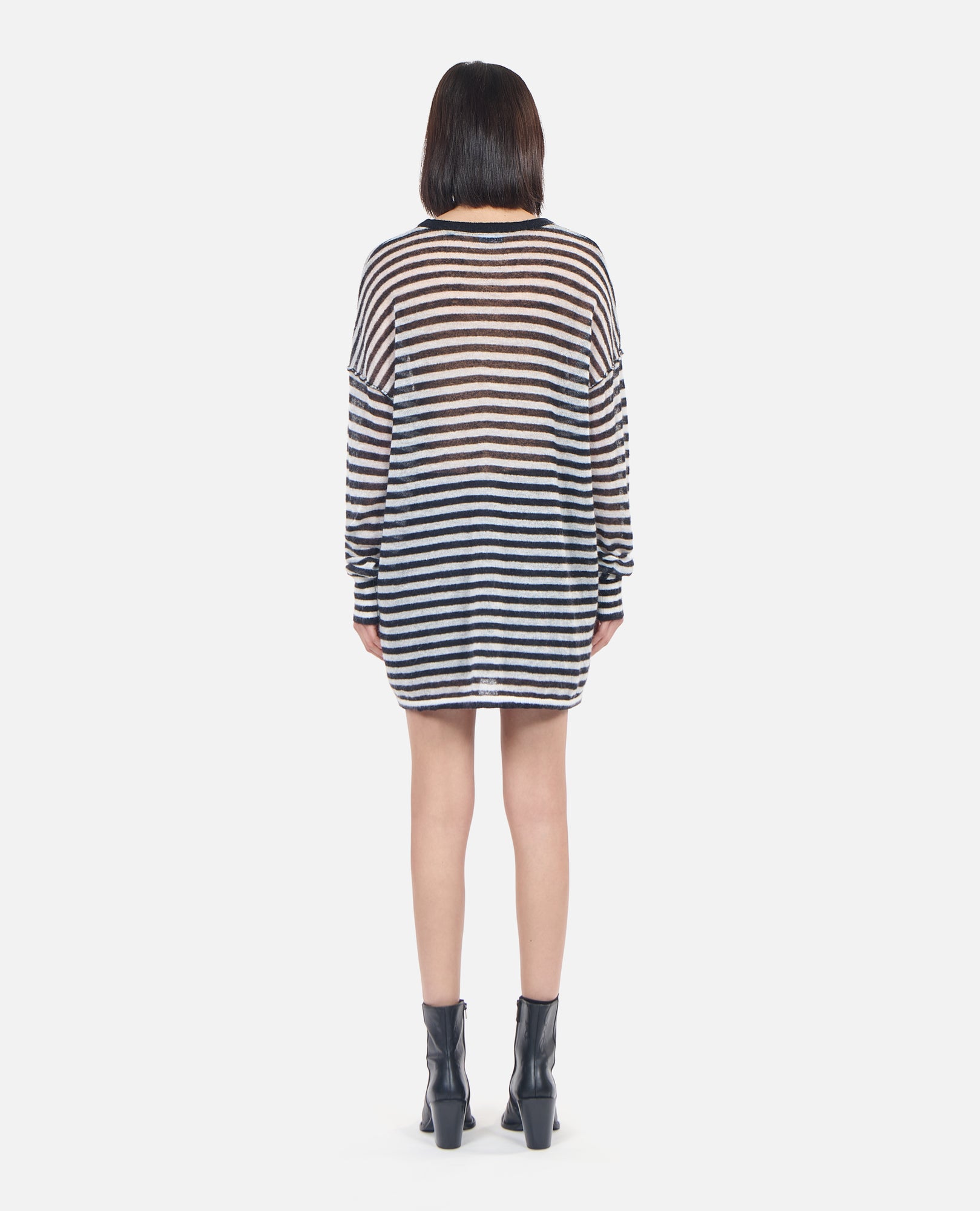 Striped Mohair And Wool Sweater | Women | Black x White