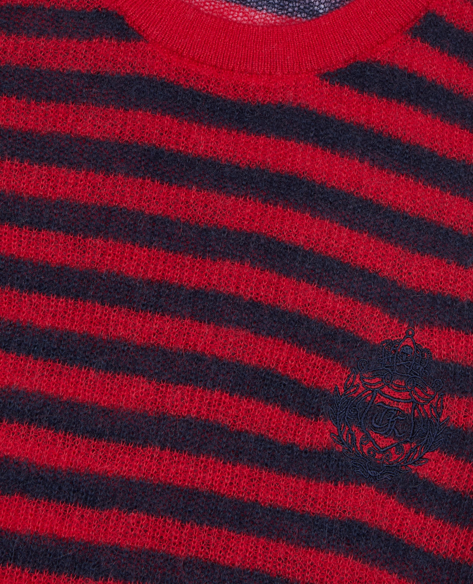 Striped Mohair Sweater | Women | Red x Blue