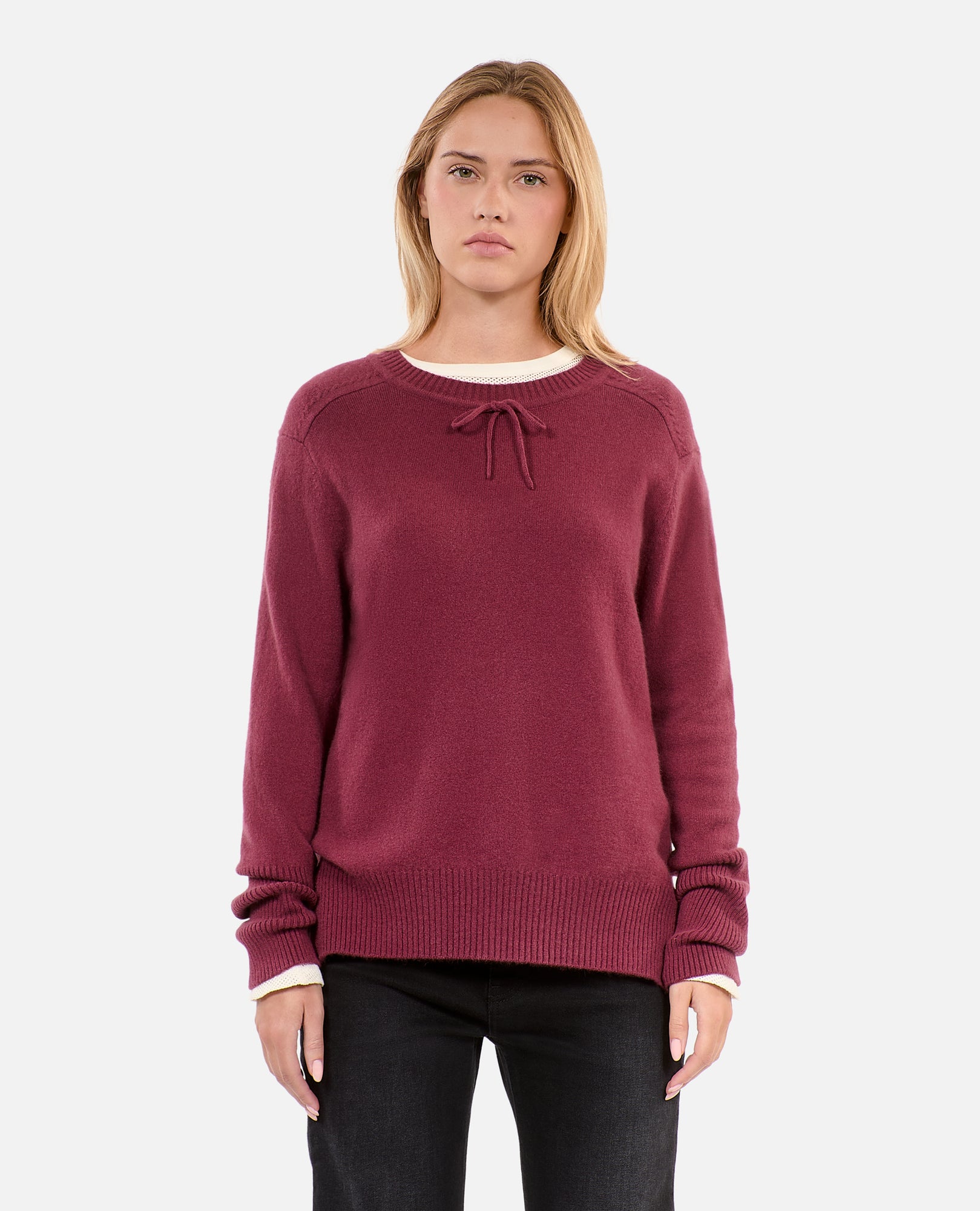 Burgundy Cashmere Sweater | Women | Aubergine