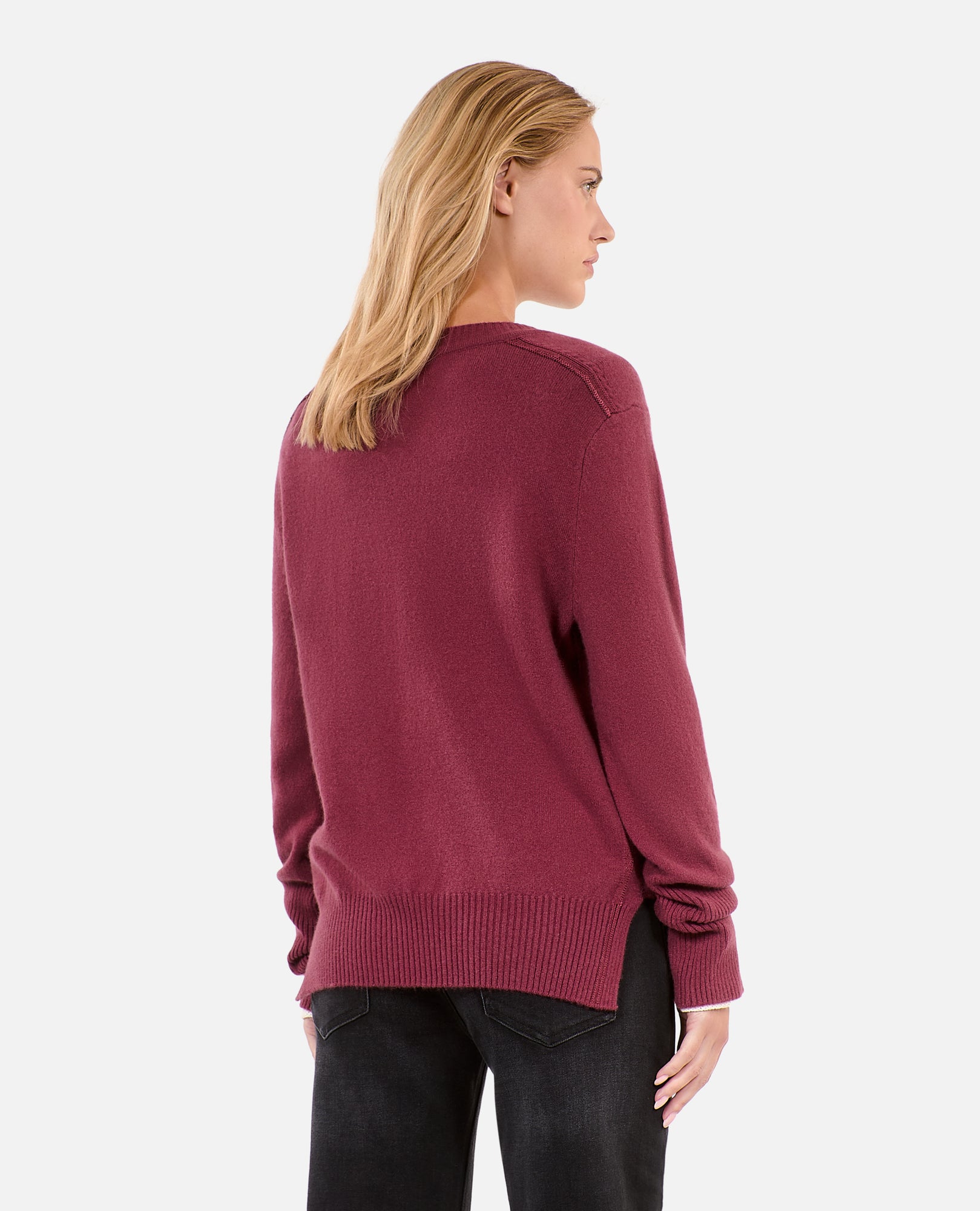 Burgundy Cashmere Sweater | Women | Aubergine