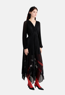 Long Pleated Dress | Women | Black