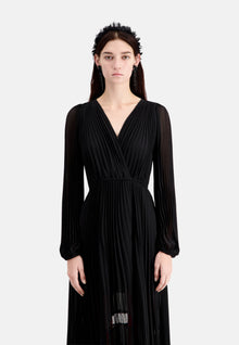 Long Pleated Dress | Women | Black