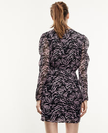 Short And Zebra-Print Dress | Women | Black x Pink