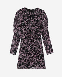 Short And Zebra-Print Dress | Women | Black x Pink