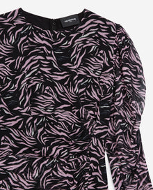 Short And Zebra-Print Dress | Women | Black x Pink