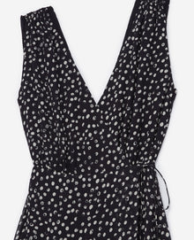 Blue Wrap Dress With Polka Dots | Women | Navy x White